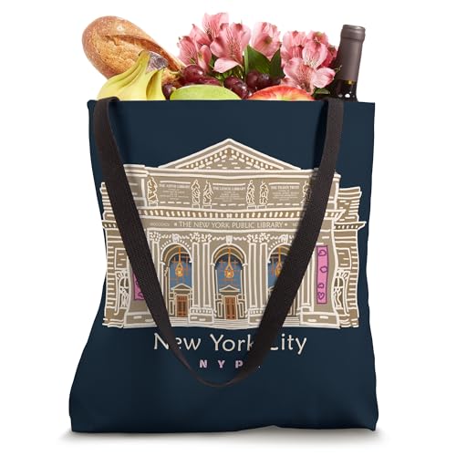 Bolso Tote de dibujo a mano New York City NYPL miniatura 4