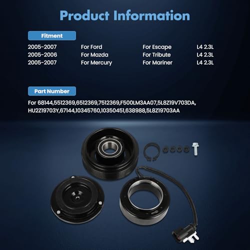 Image of ECCPP AC Compressor Clutch 2005-2007 for Ford Escape 2.3L 2005-2007