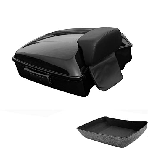 Green-L Chopped Tour Pack Trunk with Black Latch Backrest Pad Fit for Harley Touring Road King Street Electra Glide 2014-2025