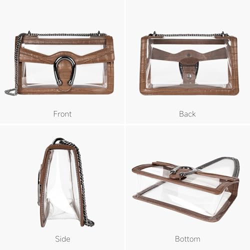 Image of Joryin Women's Stadium Approved Crossbody Bag for Women, Small Clear Bag Shoudler Purse with Chain Strap