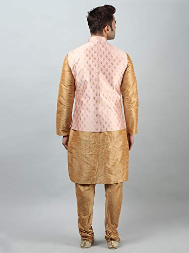 Image of Uri and MacKenzie Men's Silk Blend Kurta Pajama with Designer Ethnic Nehru Jacket /Modi Jacket