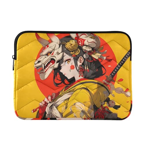 Funda para portátil estilo Samurai Anime Amarillo compatible 15 pulg miniatura 1