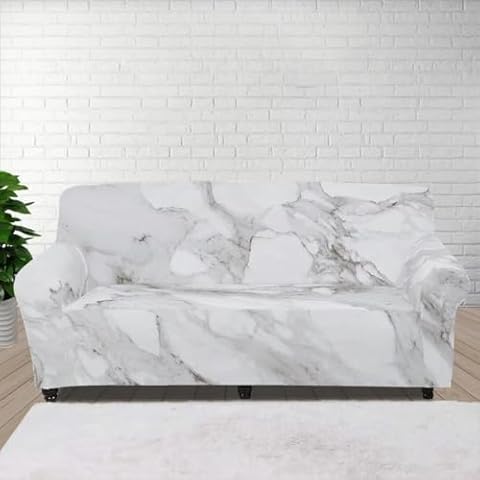 Horeset White Marble Print Couch Cover Cover