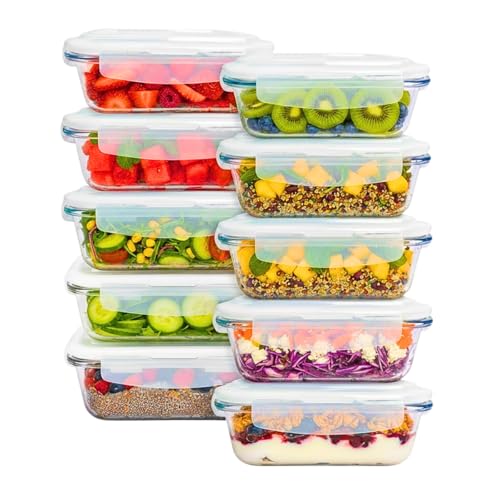 Conjunto de 10 Potinhos de Vidro com Tampa Hermética 640ml Manubelita