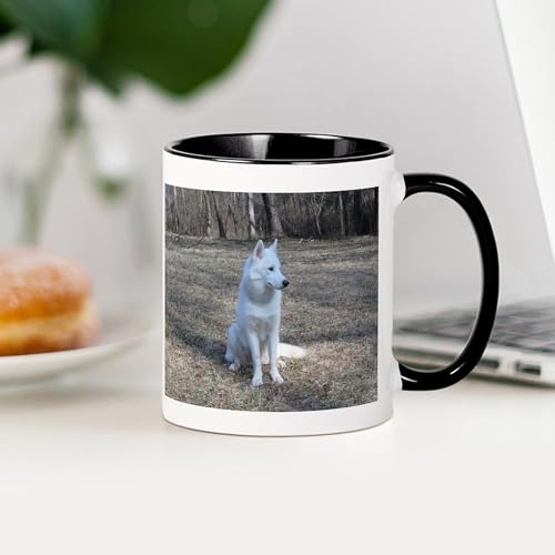 Taza de cerámica blanca Siberian Husky 11 oz miniatura 4