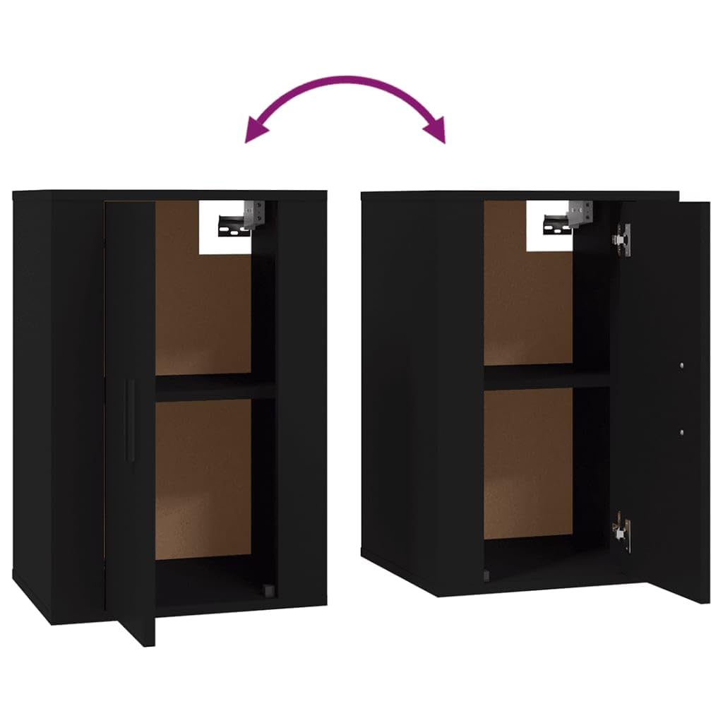 vidaXL Mobile Porta TV a Parete Nero 40x34,5x60 cm