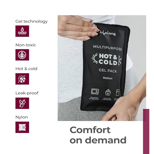 Image of Lifelong Reusable Hot and Cold Gel Pack for Pain Relief |Flexible Ice Pack for Injuries, Knee, Shoulder, Back & Neck|Hot & Cold Therapy Gel Pack for Swelling, Muscle Pain & Recovery|