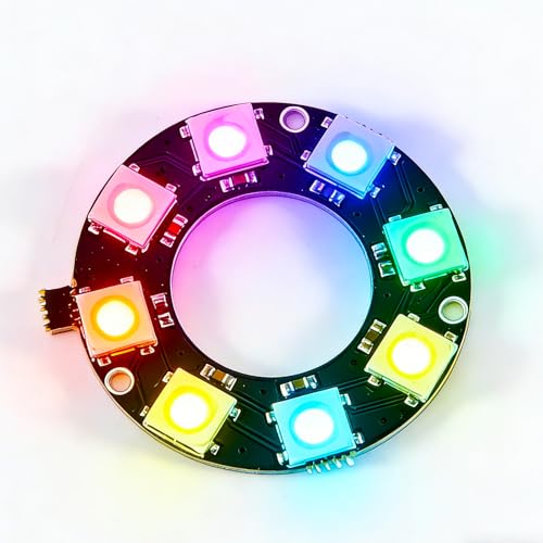 Joycabin 4 Stück 8 Bits WS2812 RGB LED Ring Modul, 5050 LED Vollfarbe RGB-Lichtmodul für Arduino, Raspberry Pi, DIY-Projekte