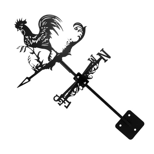 Générique Girouette en Métal Forme Coq 3D Décoration Jardin Indicateur Direction Vent Robuste pour Toit Terrasse Cour Extérieure Résistante aux Chocs Solide