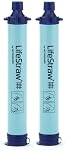 LifeStraw Personal Water Filter for Hiking, Camping, Travel, and Emergency Preparedness, 2 Pack, Blue
