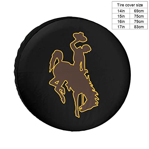 Image of Wyoming Logo Waterproof Coating Tire Cover Portable Wheel Bags Sun Rain Snow Protector 15inch