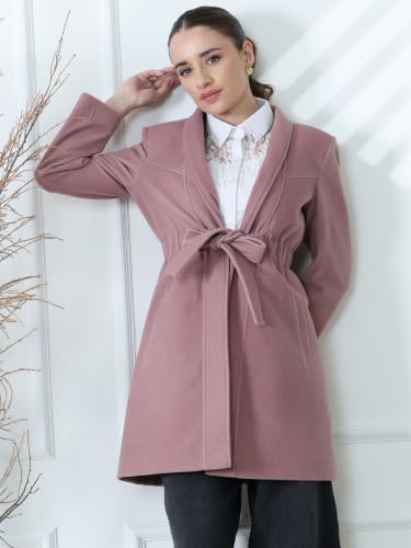 Image of PLAGG Women's Notched Lapel Long Overcoat