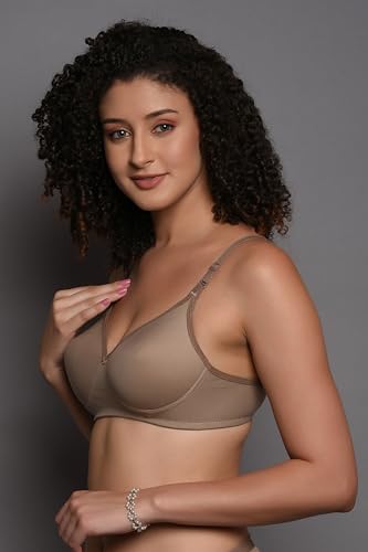 BRIELLE Women's Cotton Blend Lightly-Padded Wirefree Full Coverage T-Shirt Bras, Pack of 3 - Image 6