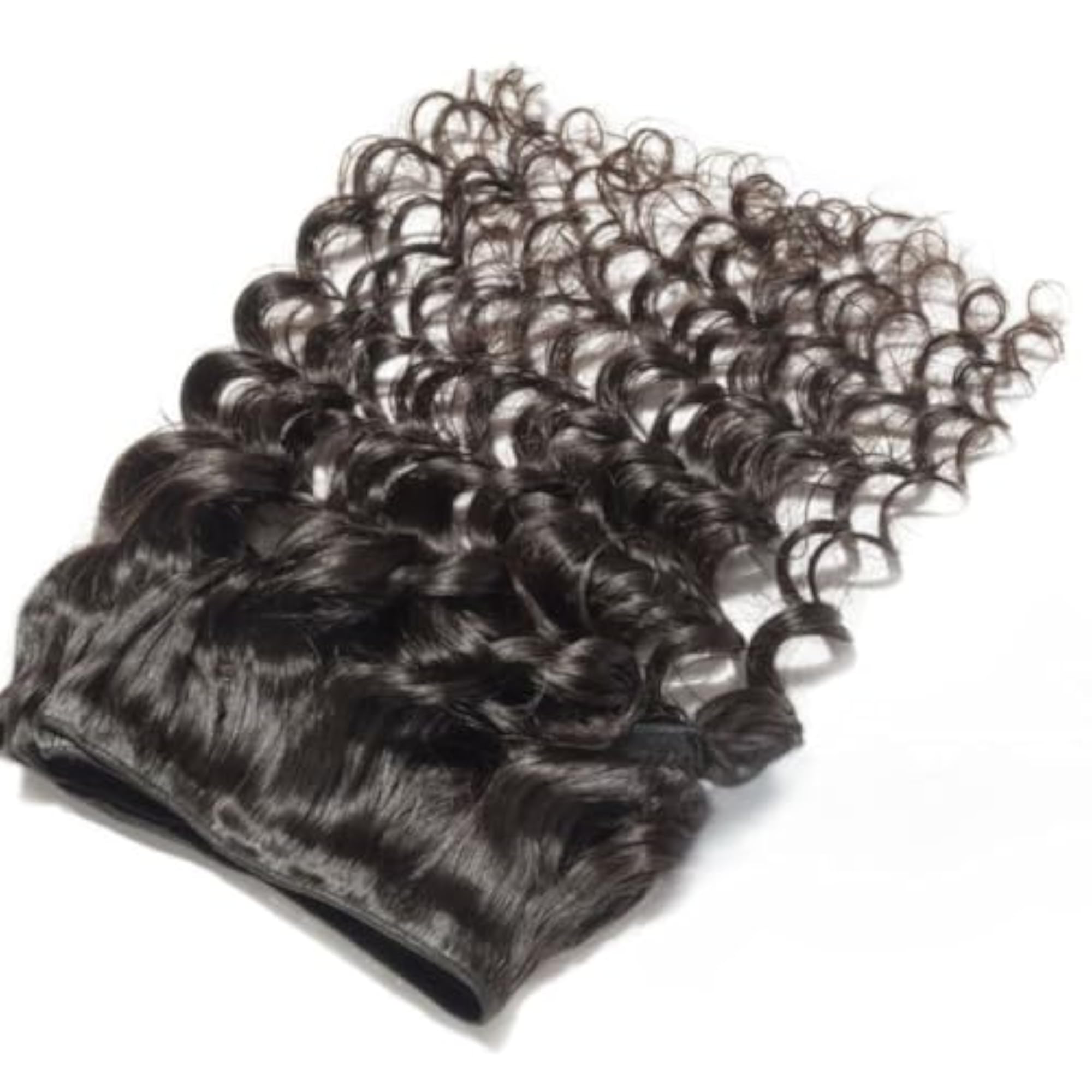 Curly Weft Human Hair Extension for Women, 16 Inch