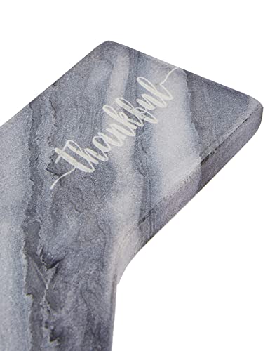 Lexi Home Marble Grey 'Thankful' Stovetop Spoon Rest, Utensil Holder For Cooking & Serving Utensils, Rest For Kitchen Countertop, Home Decor, Heavy Duty Stone Material, Easy Clean, Housewarming Gifts #TOP3
