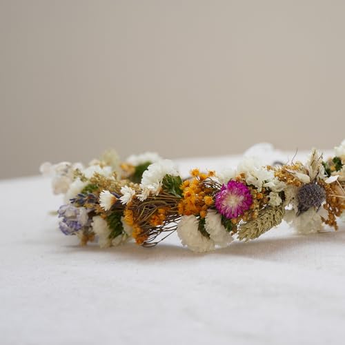 Corona de flores secas para boda miniatura 5