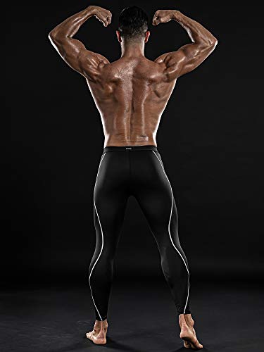 DRSKIN Men’s Compression Pants Sports Tights Baselayer Running Workout Active Leggings Yoga Dry Thermal Warm Wintergear (XL, DB01) - Thumbnail 3