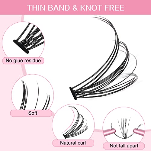 280 Pcs Individual Lashes 10+20-D-9-16mix Cluster Lashes 10D 20D C D Curl Wispy Lashes Bottom Lashes DIY Lashes At Home（10+20-D-9-16mix）