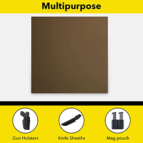 Holsterbuilder Kydex Sheets - Flat Dark Earth 8"X8" .080 Diy Kydex Sheets - Gun Holster, Kydex Sheath & Mag Pouch Making Diy Kydex Holster Kit - Thick And Premium Thermoform Sheets #TOP4