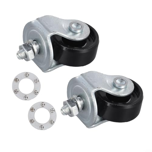 Image of 2 Pcs Swivel Castor Wheels for 2-Ton Hydraulic Trolley Jack, Steel Replacement Casters for Workshop and Garage Floor Jack Repair
