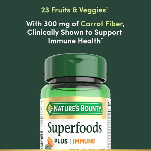 Nature’s Bounty Superfoods Plus Immune for Immune Support plus Fruits and Vegetables Supplement, Superfood, 30 Capsules - image 3