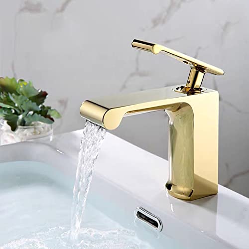 Mélangeur de lavabo cascade haut de gamme robinet de salle de bains encastré noir G1/2