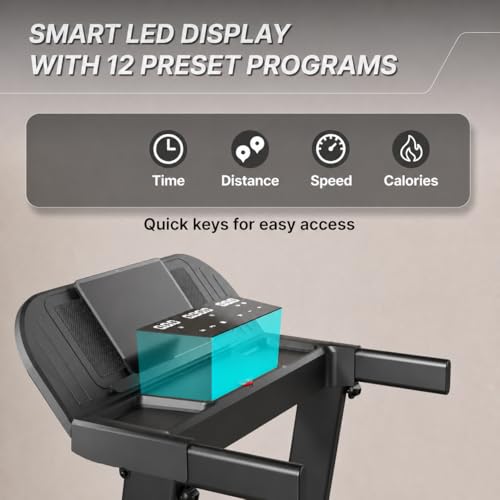 Image of FITKIT by Cult Jogging Treadmill BLDC 4.5HP Peak | 120Kg Max Weight Capacity | 3-Level Incline | LED Display with Tablet Holder |12km /hr Speed | for Home Gym Equipment