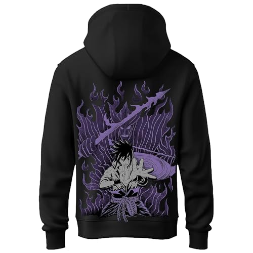 Image of Khakey Hoodie for Boys Sasuke Printed Hooded Sweatshirts for Boys