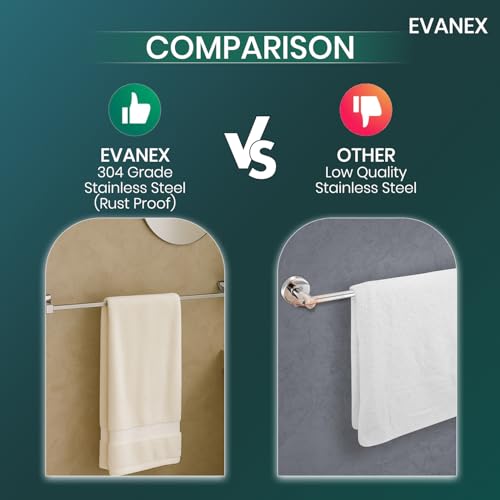 Image of EVANEX EVANEX Bathroom Towel Stand, Towel Holder 304 Grade Stainless Steel Towel Rod Towel Rack for Bathroom Towel Bar Hanger Stand Bathroom Accessories Organiser 24 Inch Chrome (Selvi)