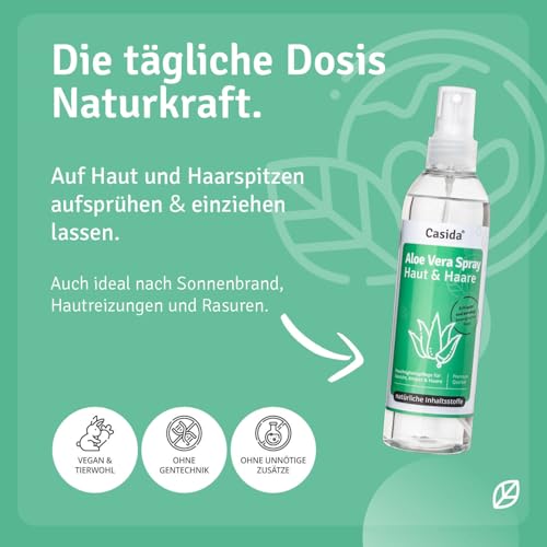 Aloe Vera Spray Haut & Haare - Intensives Feuchtigkeitsspray mit Aloe Vera - aus der Apotheke - 200 ml