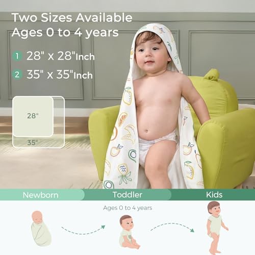 Image of Momcozy Baby Towel with Hooded - Ultra Soft & Absorbent Large Bath Towel Set for Comfort & Gentle on Baby's Skin - Shower Gift & Bath Essential & Baby Registry Search for Newborn,Infant,Toddler,Kids