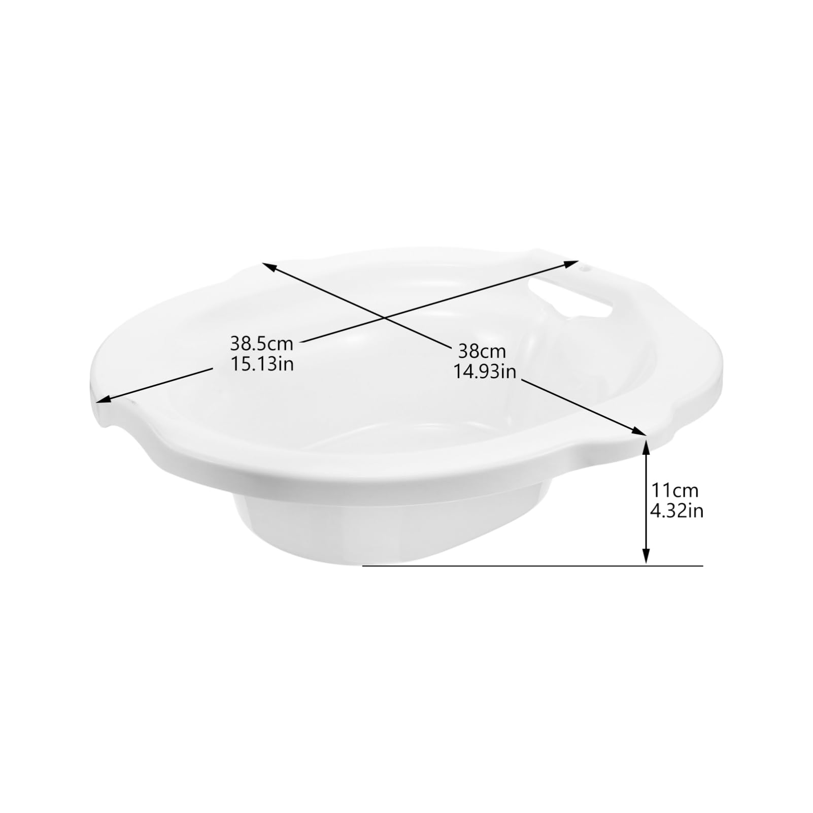 Bacinella Sitz Bath in PP Bianco per Gestanti e Post Parto | Superficie Liscia, Struttura Robusta, Design Unico, per Lavaggio Intimo, Uso da Seduta, Igiene Quotidiana