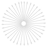 Tupalizy 75mm/3Inch Sewing Straight Pearl Head Decorative Pins Teardrop Corsage Pins for Wedding Ribbon Flower Hat Jewelry Christmas Ornaments Attaching Dressmarker Fabric Knit Crochet Crafts (50)