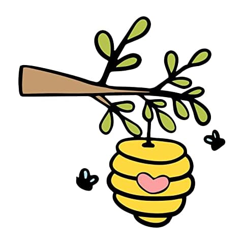 Beehive and Bee Vinyl Sticker Decal Cover