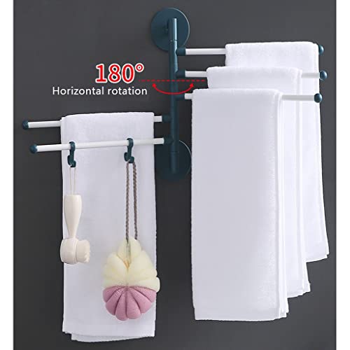Porte-serviettes pivotant blanc 4 barres avec crochet auto-adhésif sans perçage