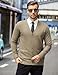 COOFANDY Mens Cardigan Sweaters Long Sleeve V Neck Cardigans Lightweight Knitted Button Down Sweaters with Pockets Khaki