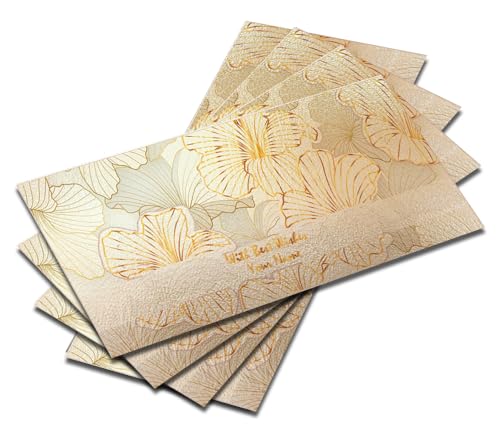 Image of Brown Cloud Customised Gold Foil Shagun /Money /Gift Envelope /Lifafa printed on Velvet finish card with inside printing with Personalized Message /Name for festivals /events (SE IN 04)(Pack of 20)