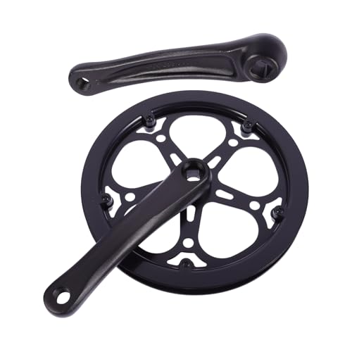 Yardwe Single Speed Crankset 52 Tooth Chainring 6.7 Inch Sprocket Tooth Plate Replacement for Bicycle Crank Arm Cycling Components