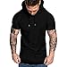 Produktbild SUCES t-Shirt Herren Slim fit Sweatshirt Crew Neck Basic T-Shirt Herbst und Winterfalten der Art und Weisemänner schlanken passende Raglan Kurzarm Hoodie Spitzenbluse Kapuzenpullover