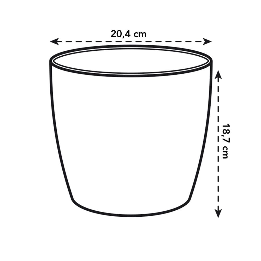 Elho Brussels Diamond Round 20 - Macetero por Interior - Ø 20.0 x H 18.6 cm - Blanco/White - 5