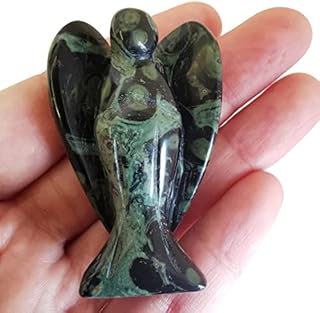 Lovionus89 Natural Kambaba Jasper Guardian Angel Statue, 5cm Hand Carved Stone Healing Crystal Bag Figurines Decoration