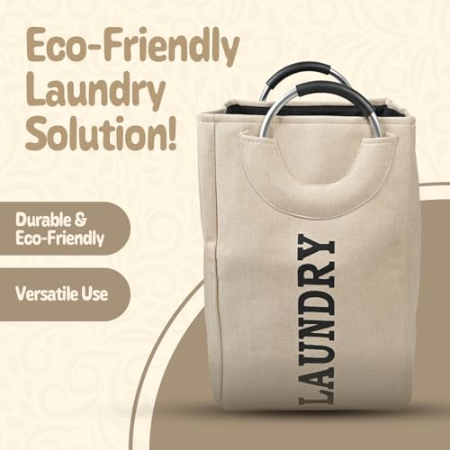 Image of KYLO Efficient Laundry Bag| No Fuss Laundry Bag| Superior Steel Handles| Rubber Covering to Support Fingers| Multiple Colors - Goes Well With The Decor - 82 L, Yellow