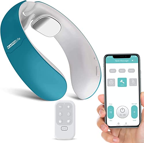 SMTALY - Masajeador cervical con impesiones electromagnéticas, alivia el dolor muscular del cuello, mando a distancia inteligente, función de calentamiento, portátil Cover