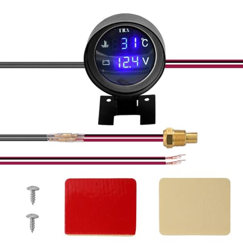 LED デジタル トラック水温計 温度センサー モト+ 電圧計2 in 1 12V 24V トラック 車用
