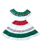 unik Girl's Traditional Mexican Cinco De Mayo Fiesta Dress Royal Green Size 7