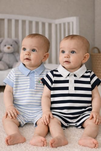 Image of TuddyBuddy 100% Cotton Romper /Jumpsuit /Bodysuit Set for Baby (Pack of 2 Playsuits)