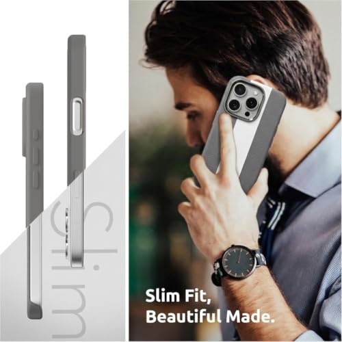 Image of DIZORO Leather Case for iPhone 15 Pro, Men Women Luxury Elegant Slim Business PU Cover Soft Non-Slip Grip Shockproof Anti-Scratch Protective Back Cover Titanium White