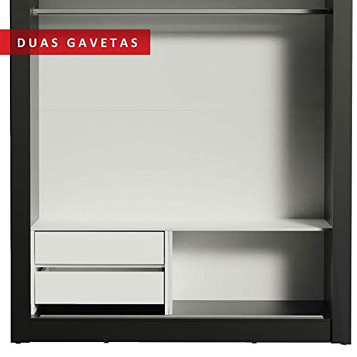 Guarda-roupa Solteiro Madesa Dallas 2 Portas de Correr com Espelho 2 Gavetas