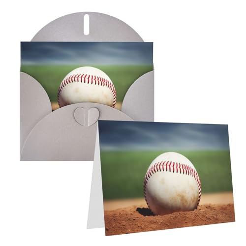 FHEDVBN 野球グリーティングカードセット ブランクカード 4x6インチ バースデーカード ウェディングカード お見舞いカード サンキューカード 封筒付きメモカード あらゆる機会に