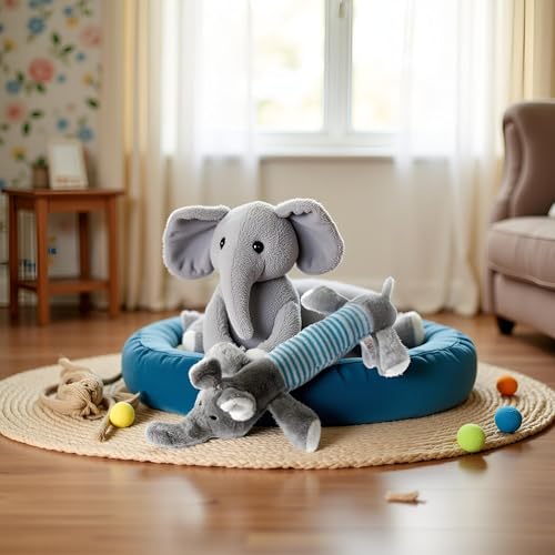 Juguete mordible para perros pequeño-mediano gris con chirriador miniatura 5